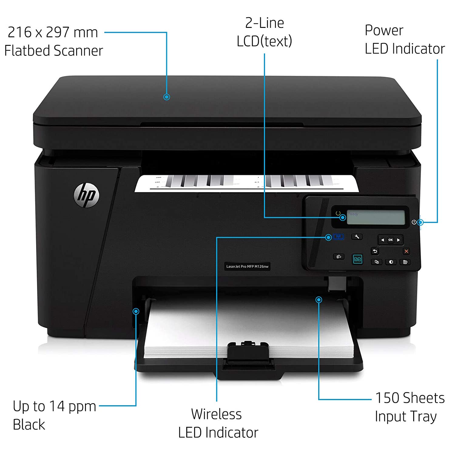 HP Laserjet Pro M126nw Multi-Function Direct Wireless Network Laser Printer  (Print, Copy, Scan, Black)