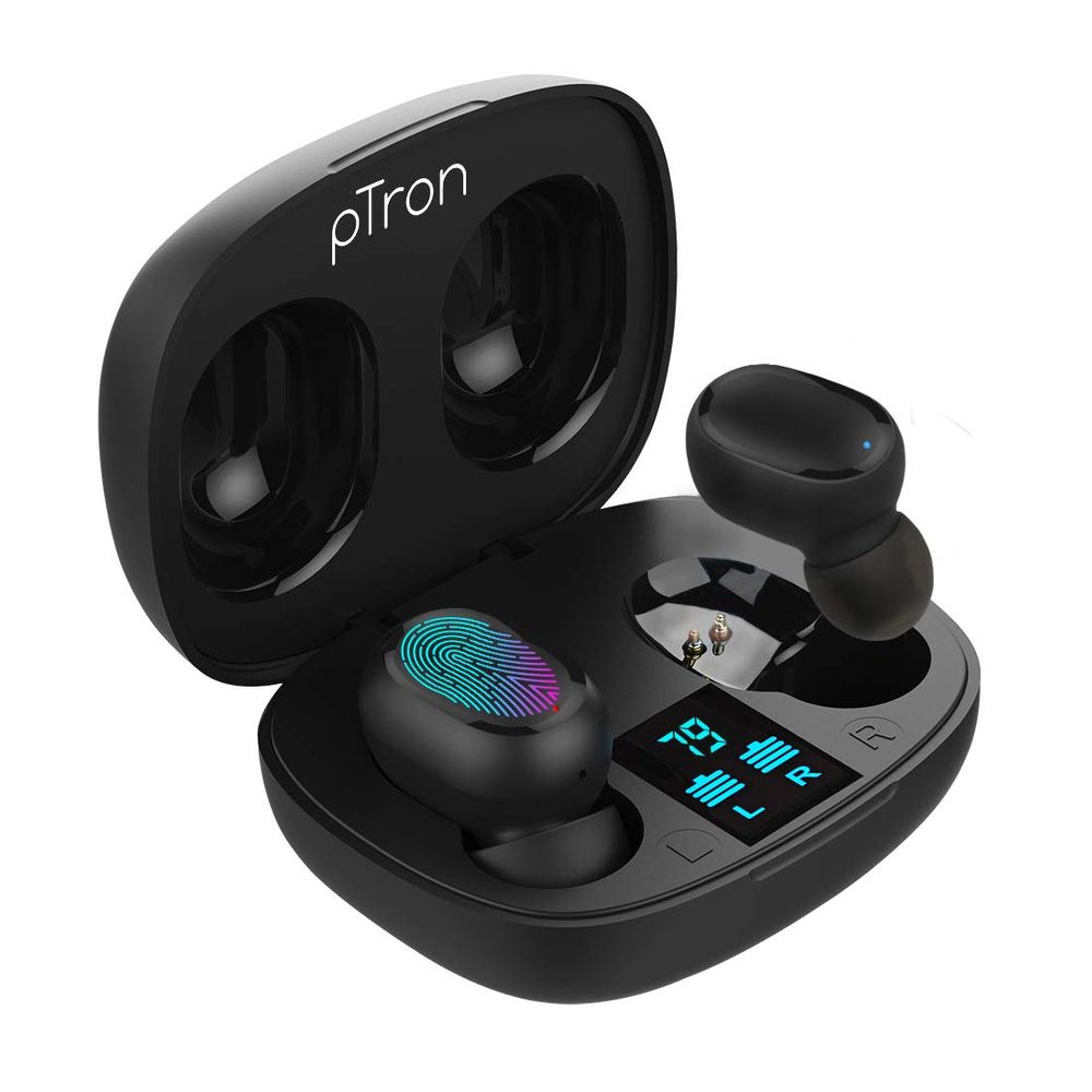 pTron Bassbuds Pro in-Ear True Wireless Bluetooth 5.0 Headphones with Deep  Bass, Touch Control Earbuds with IPX4 Water and Sweat Resistance, Digital D